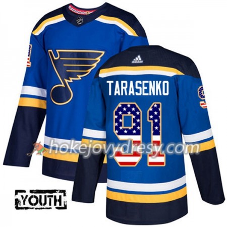 Dětské Hokejový Dres St. Louis Blues Vladimir Tarasenko 91 2017-2018 USA Flag Fashion Modrá Adidas Authentic